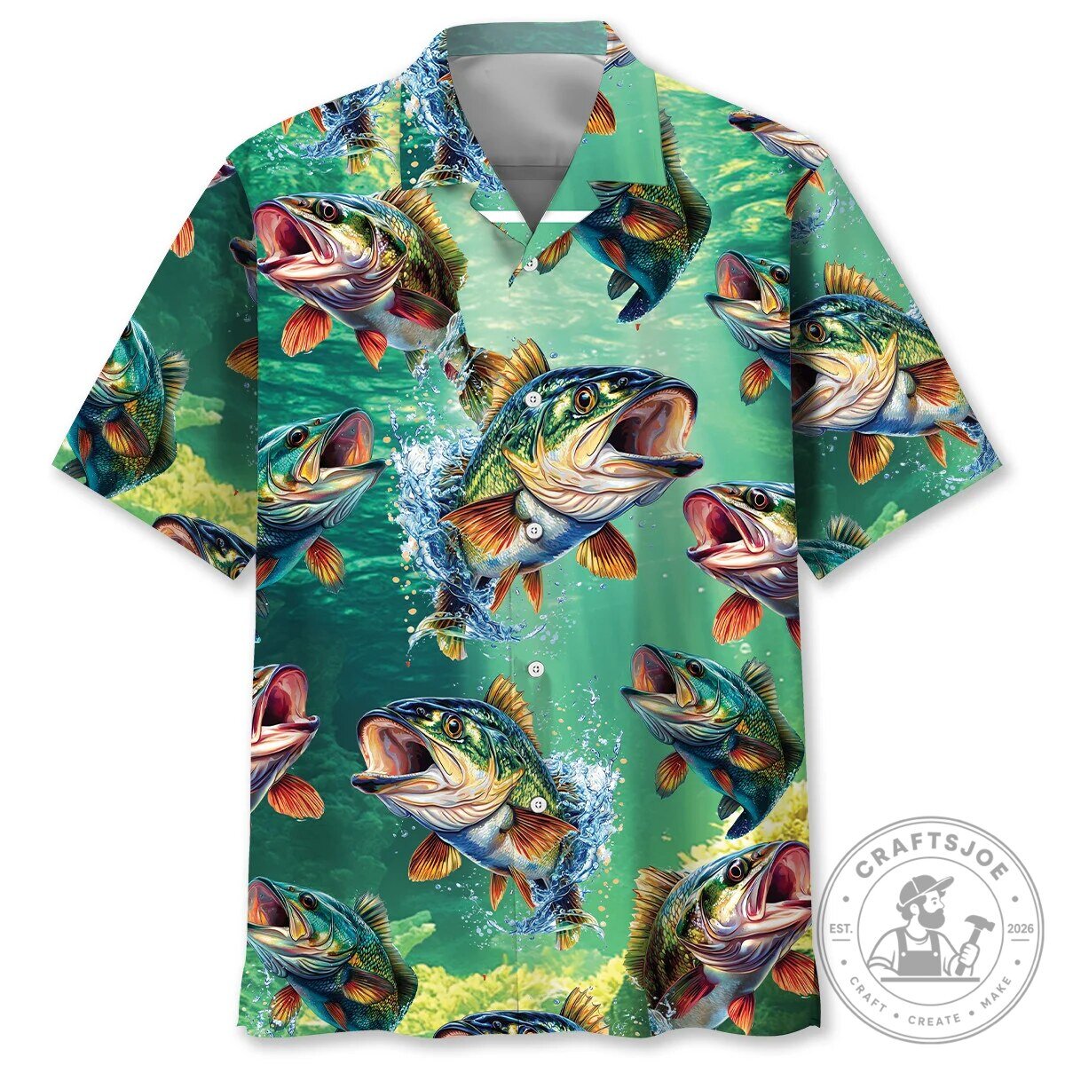 TJ Bass Fishing Underwater Cave Hawaiian Shirt for Men
