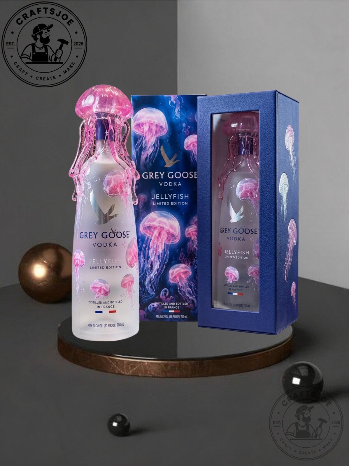 Grey Goose Jellyfish Vodka Decanter Limited Edition Premium Vodka Bottle