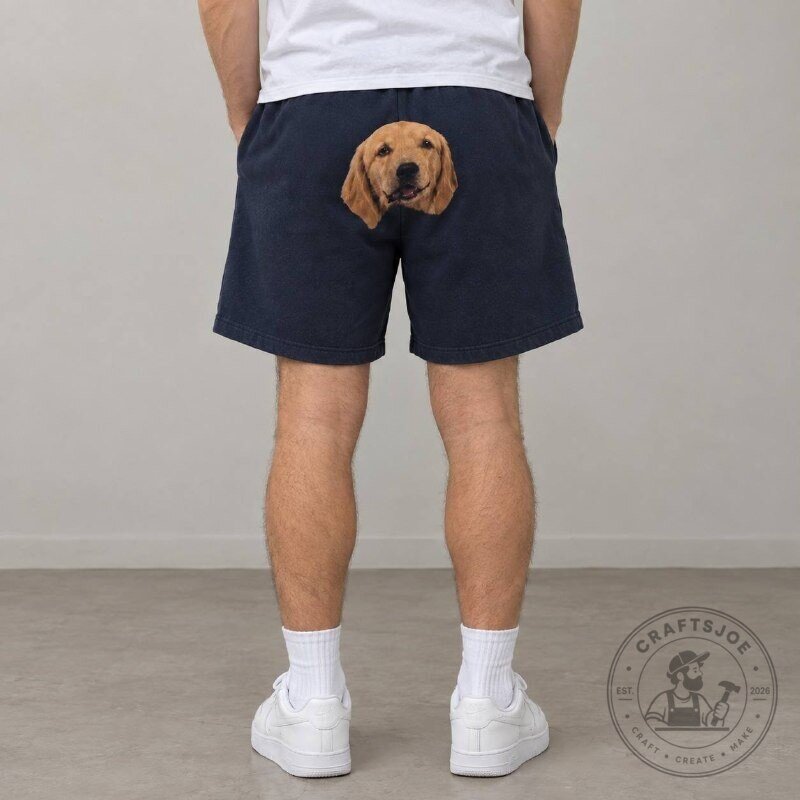 Golden Retriever Pet Face on Butt Sweatshort