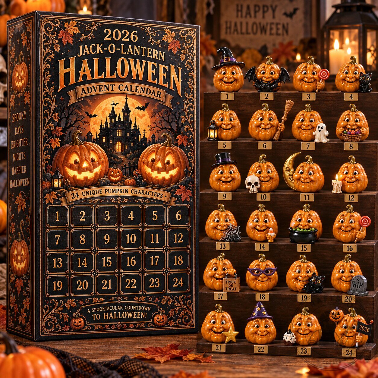 Jack O Lantern Pumpkin Countdown - Halloween 2026 Advent Calendar 9 Jack O Lantern Pumpkin Countdown - Halloween 2026 Advent Calendar