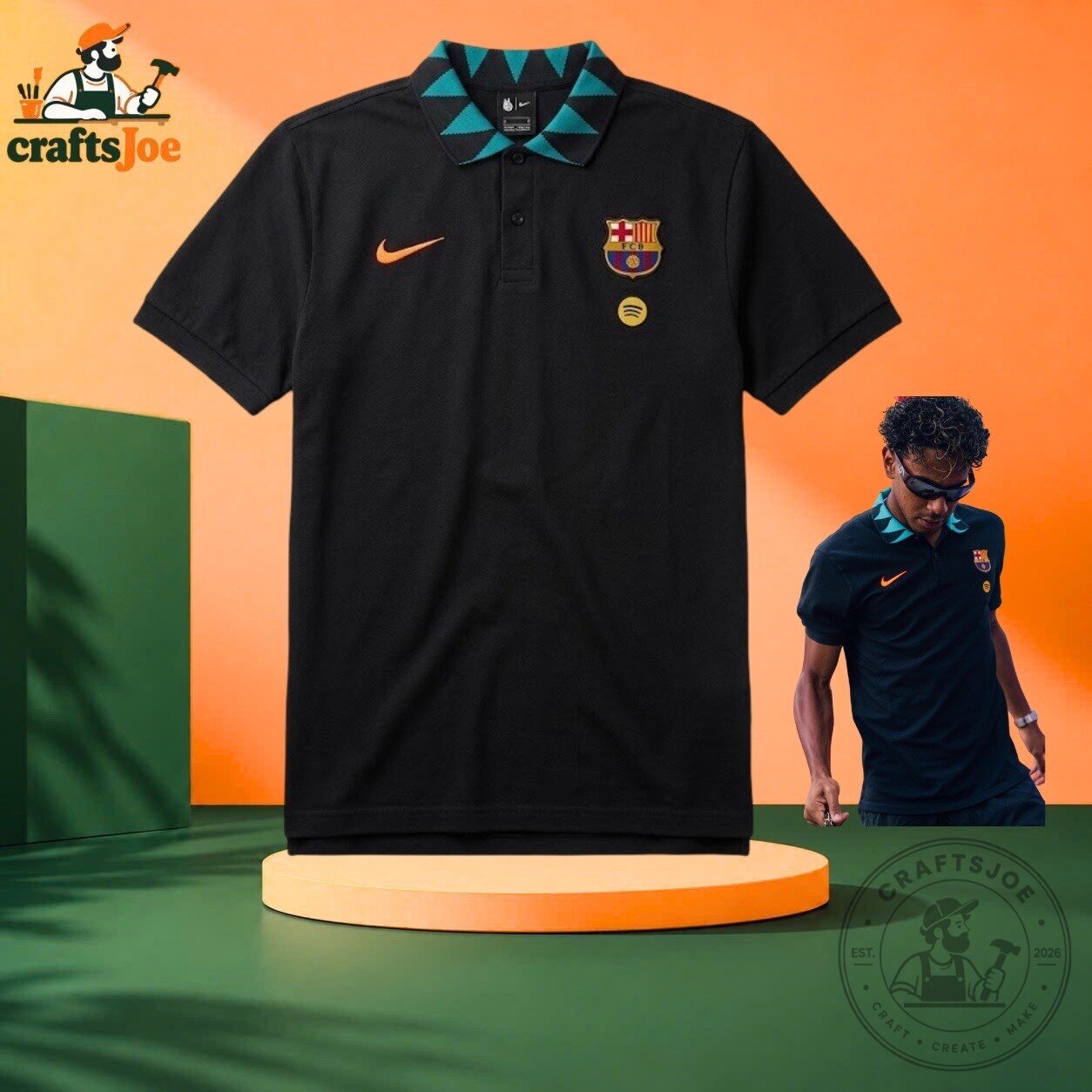Nike x FC Barcelona Slim Polo 2026/2027 Third Kid Collection