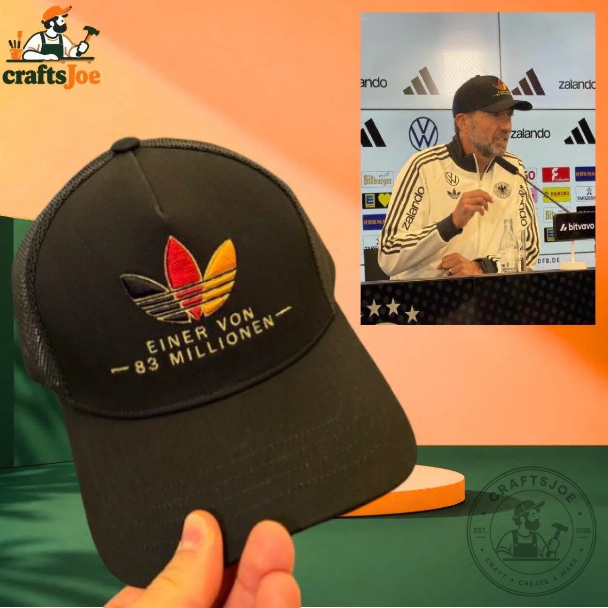 Jurgen Klopp One of 83 Million Cap Germany Football Baseball Hat