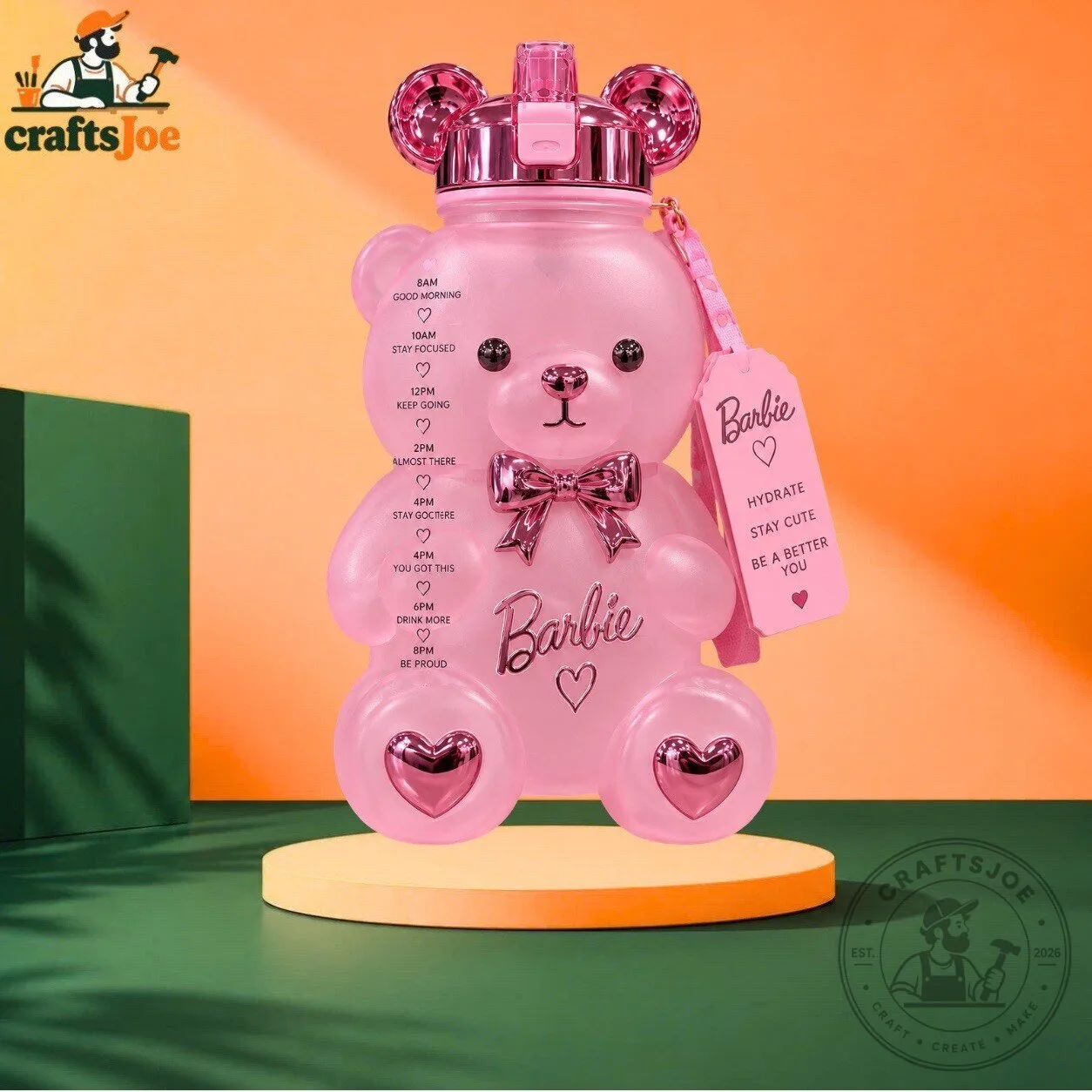 Pink Barbie Teddy Bear Water Bottle Limited Edition 2026 5 Pink Barbie Teddy Bear Water Bottle Limited Edition 2026