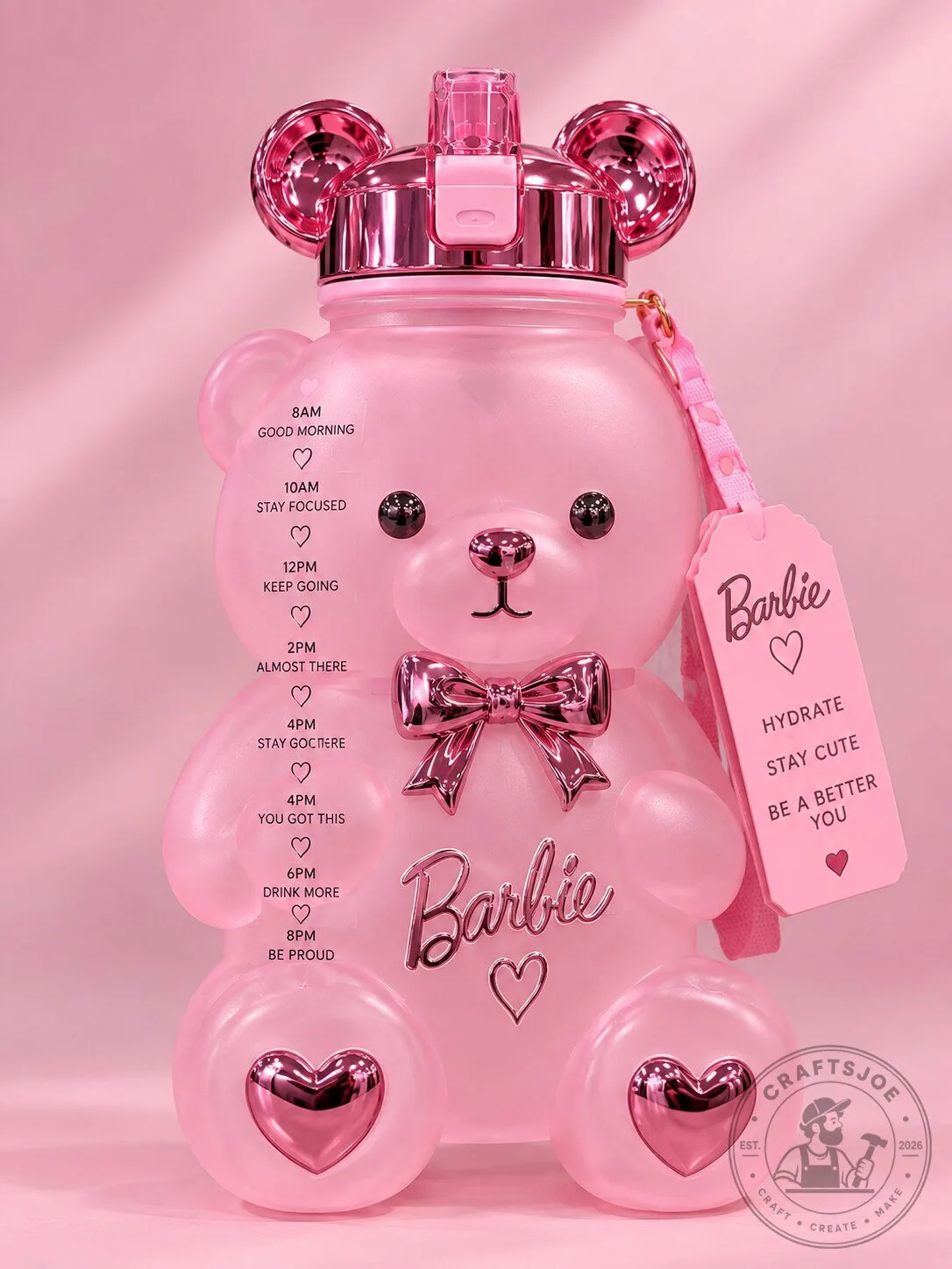 Pink Barbie Teddy Bear Water Bottle Limited Edition 2026 8 Pink Barbie Teddy Bear Water Bottle Limited Edition 2026