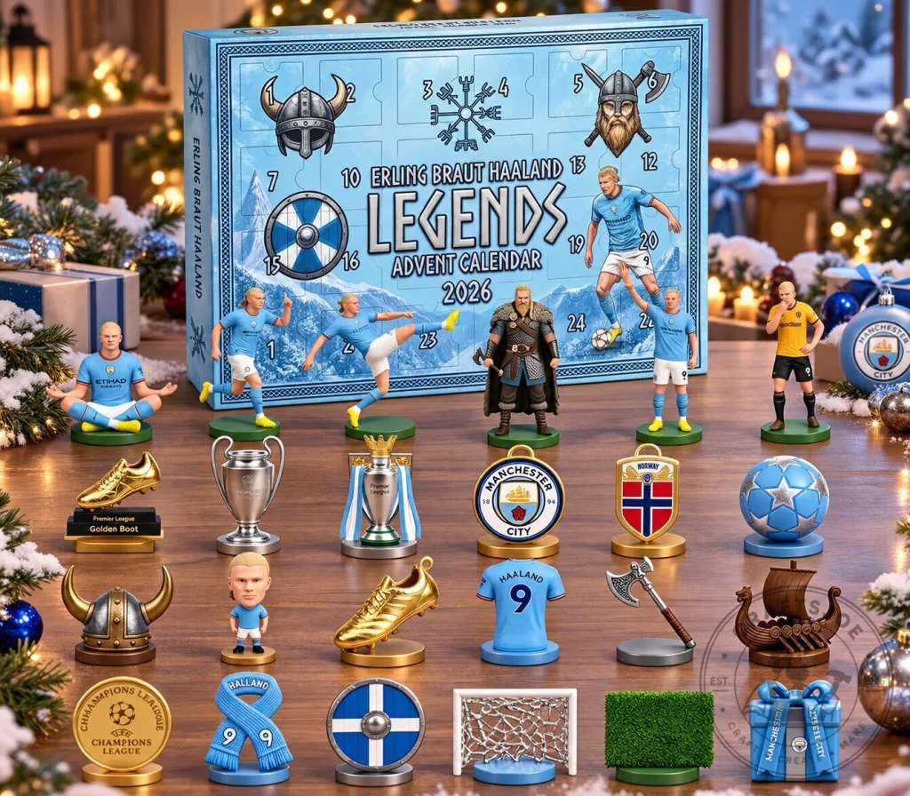 Erling Haaland Manchester City Football Collectibles 24 Days Christmas Advent Calendar 2026 Limited Erling Haaland Manchester City Football Collectibles 24 Days Christmas Advent Calendar 2026 Limited