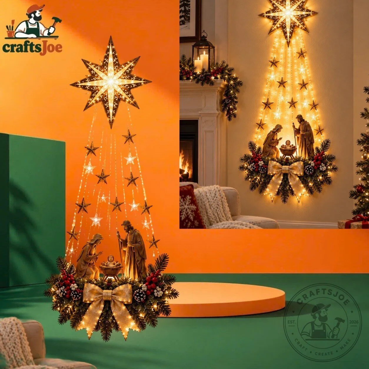 Nativity Wall Light Led Holly Night Glow 2026 Limited Edition