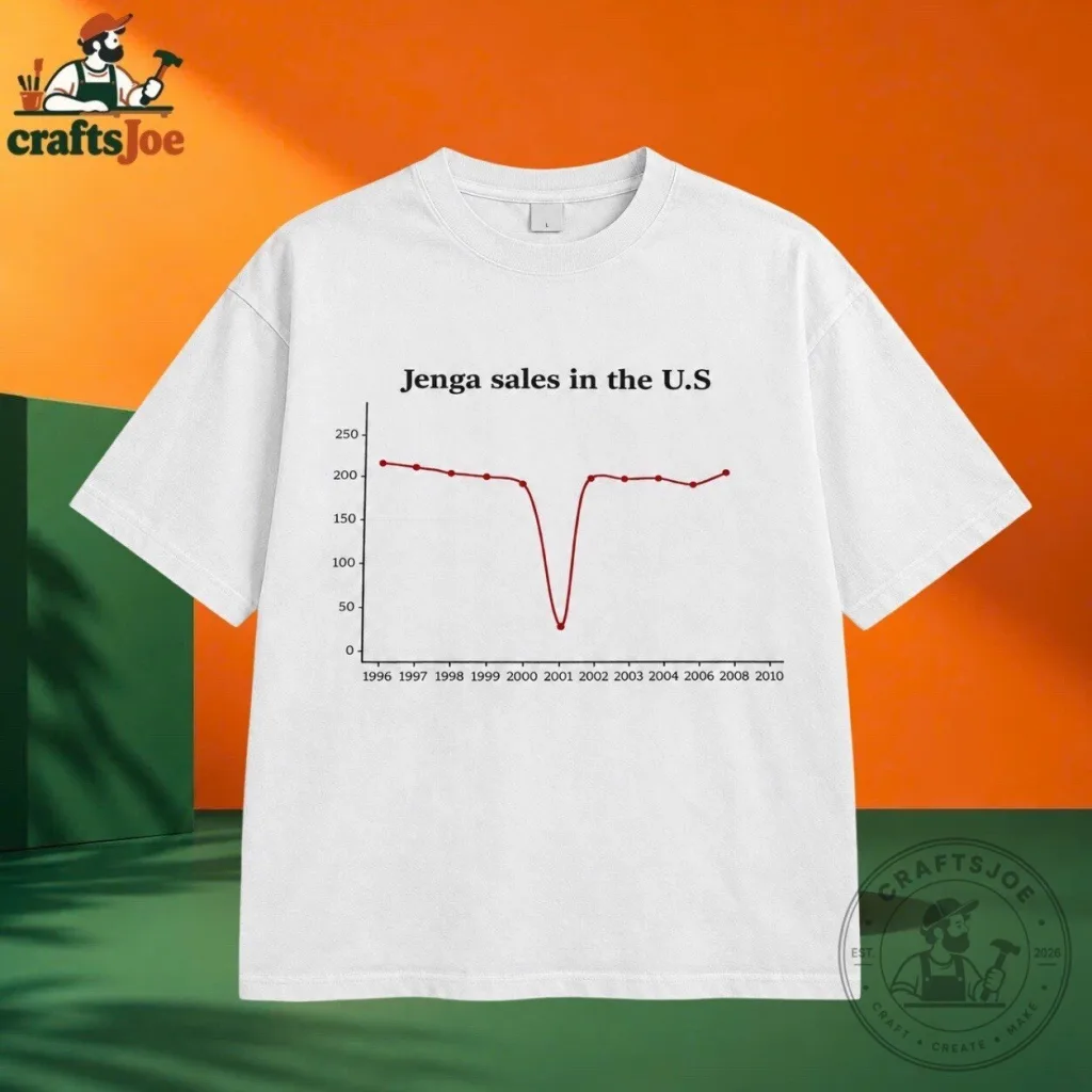 Funny Jenga Sales Chart in the U.S T-Shirt – 2001 Graph Graphic Tee